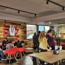 a group of people in a restaurant