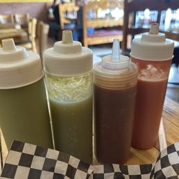 Four types of salsa, mild to hot Four types of salsa, mild to hot