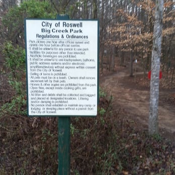 Big Creek Park - Park rules and trails entrance - Parks Near Me - Roswell, Georgia Big Creek Park - Park rules and trails entrance - Parks Near Me - Roswell, Georgia