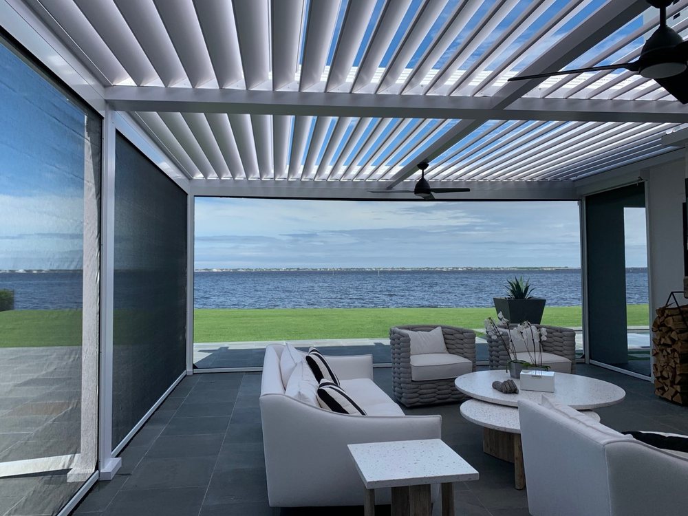 Slide of White Aluminum and Windows