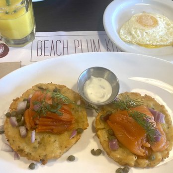 Beach Plum Kitchen - Potato pancakes with smoked salmon - New American Near Me - Carlsbad, California