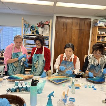 Art Magic Creative Studio - Kay helping us with our projects. - Art Classes Near Me - Oceanside, California