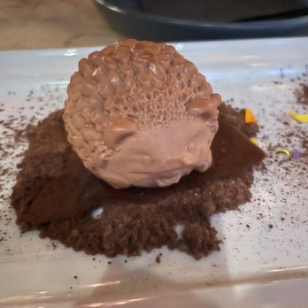 Qi Austin - Birthday dessert! Chocolate truffle with raspberry sorbet ? - Dim Sum Near Me - Austin, Texas