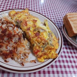 Jessica's Family Restaurant - Western omelet with hash browns and toast