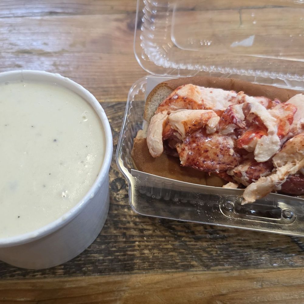 lobster roll and clam chowder