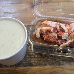 lobster roll and clam chowder