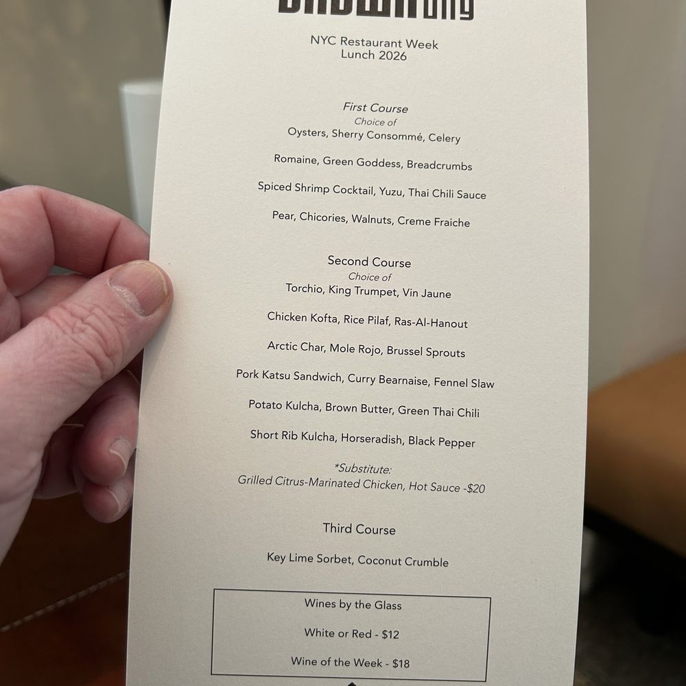 Crown Shy - Menu - New American Near Me - New York, New York