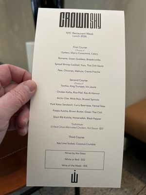 Menu photo 4 Crown Shy New York, NY