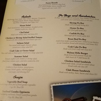 Walnut Hills - Menu - Southern Near Me - Vicksburg, Mississippi