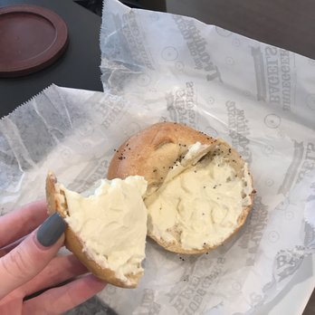 Bruegger's Bagels - supposed to be an everything bagel toasted extra dark - as you can see it is neither - Bagels Near Me - Cincinnati, Ohio Bruegger's Bagels - supposed to be an everything bagel toasted extra dark - as you can see it is neither - Bagels Near Me - Cincinnati, Ohio