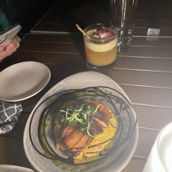 Perch - Pork belly & grits - Seafood Near Me - Gulf Shores, Alabama Perch - Pork belly & grits - Seafood Near Me - Gulf Shores, Alabama