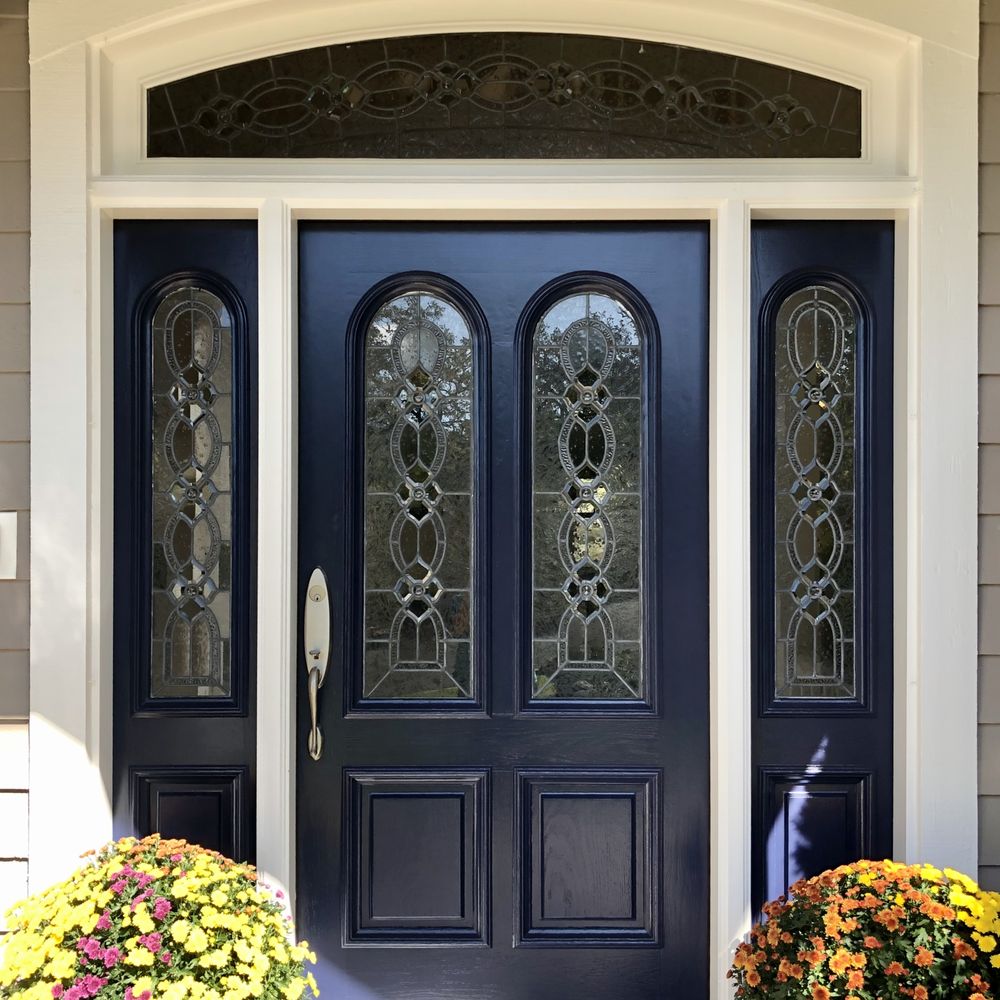 Brett's Painting - front door was changed from boring white to beautiful navy - Painters Near Me