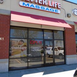 Better Life Massage - Outside of the building and front entrance, view looking northeast.