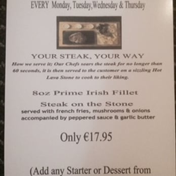 Stone Haven Restaurant - Steak Special - Irish Near Me - Maynooth, KE