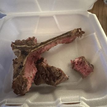 Prime 757 Steakhouse and Grill - Remnant of the t-bone to bring home. - Seafood Near Me - Virginia Beach, Virginia Prime 757 Steakhouse and Grill - Remnant of the t-bone to bring home. - Seafood Near Me - Virginia Beach, Virginia