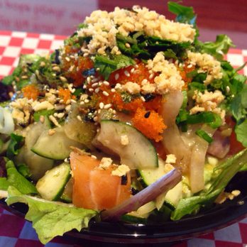 Uroko Poke - Small bowl with yellowtail, salmon, and all these yummy toppings - Japanese Near Me - Costa Mesa, California Uroko Poke - Small bowl with yellowtail, salmon, and all these yummy toppings - Japanese Near Me - Costa Mesa, California