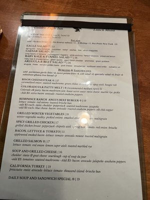 Menu photo 4 The Golden Eagle Inn Restaurant Beaver Creek, CO Menu photo 4 The Golden Eagle Inn Restaurant Beaver Creek, CO