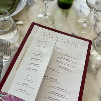 Park Rose - Menu - Italian Near Me - New York, New York