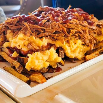 Manny's Restaurant - Pulled Pork Mac and Cheese Fries - Burgers Near Me - Victorville, California Manny's Restaurant - Pulled Pork Mac and Cheese Fries - Burgers Near Me - Victorville, California