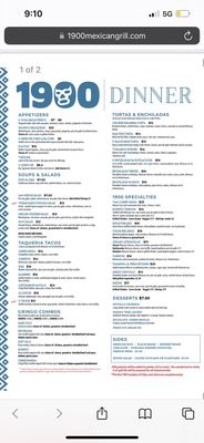 Menu photo 7 1900 Mexican Grill Charlotte, NC