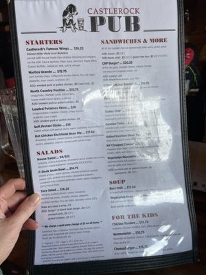Menu photo 3 The Castlerock Pub Warren, VT