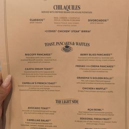 Brunch menu Brunch menu