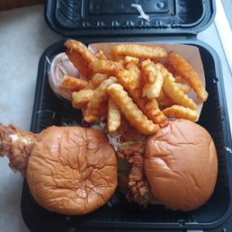 The double chicken sandwich meal
