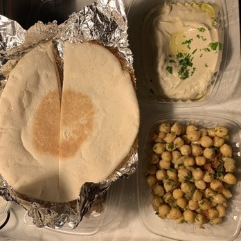 Crave Kabob - Hummus side and Chickpea salad - Mediterranean Near Me - Chicago, Illinois