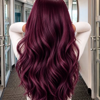 Andy Lam Hair Studio - plum Burgundy Tranformation - Hair Stylists Near Me - Tustin, California Andy Lam Hair Studio - plum Burgundy Tranformation - Hair Stylists Near Me - Tustin, California