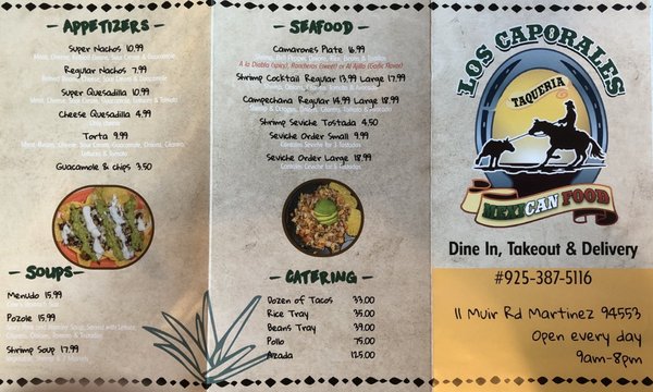 Menu photo 3 Los Caporales Taqueria Martinez, CA