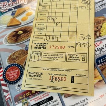 Waffle House - The bill - Breakfast & Brunch Near Me - Panama City Beach, Florida