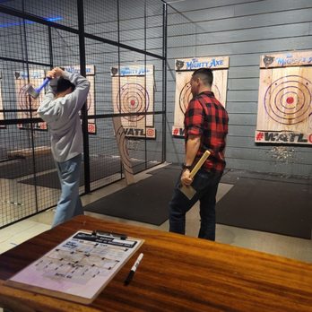 The Mighty Axe - Marshal did a great job teaching the game. Thanks we will back also meet the owner funny guy. - Axe Throwing Near Me - Thousand Oaks, California