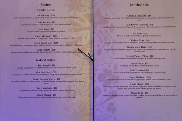 Menu photo 1 Bombay Masala Indian Restaurant Vancouver, BC Menu photo 1 Bombay Masala Indian Restaurant Vancouver, BC