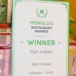 Pan Indian Restaurant - Menu log winner 2018