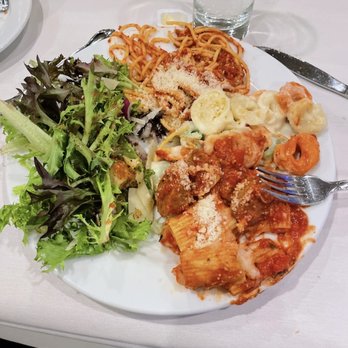 Mazza's - Salad, spaghetti, rigatoni with spicy sausage, and Alfredo tortellini - Italian Near Me - Mount Vernon, Ohio Mazza's - Salad, spaghetti, rigatoni with spicy sausage, and Alfredo tortellini - Italian Near Me - Mount Vernon, Ohio