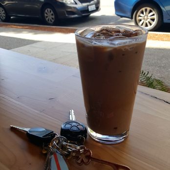 Grand Central Bakery - 16 oz mocha by the open air counter (6/8/19) - Bakeries Near Me - Seattle, Washington