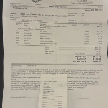 KEVIN'S AUTO REPAIR - This is the receipt of what they still expect me to pay right now owe $446 can't pay it till 1/14/2026 when I get paid again. - Auto Repair Near Me - Joplin, Missouri KEVIN'S AUTO REPAIR - This is the receipt of what they still expect me to pay right now owe $446 can't pay it till 1/14/2026 when I get paid again. - Auto Repair Near Me - Joplin, Missouri