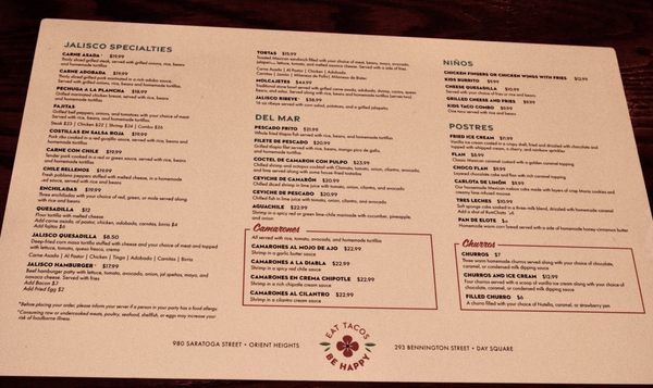 Menu photo 3 Taqueria Jalisco Boston, MA