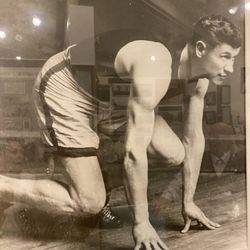 Mauch Chunk Museum & Cultural Center - Picture on the wall of amazing Jim Thorpe