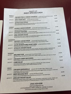 Menu photo 1 Triquest Cafe Irvine, CA Menu photo 1 Triquest Cafe Irvine, CA