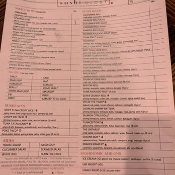 Sushiology - AYCE menu - Sushi Bars Near Me - Kennesaw, Georgia