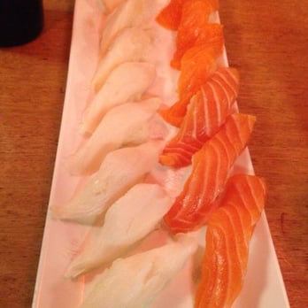 Sushi Asahi - White tuna and salmon - Sushi Bars Near Me - Riverside, California Sushi Asahi - White tuna and salmon - Sushi Bars Near Me - Riverside, California