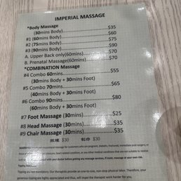 price list