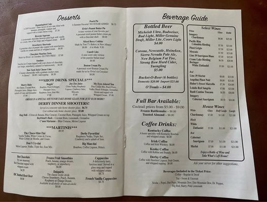 Menu photo 2 Derby Dinner Playhouse Clarksville, IN