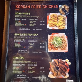 Soho Chicken - Menu - Korean Near Me - Houston, Texas Soho Chicken - Menu - Korean Near Me - Houston, Texas