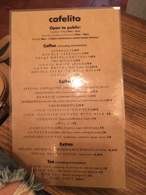 Menu photo 6 Cafelito Madrid, M