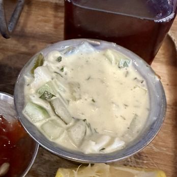 The General Public - Tarter sauce which is all pickles and watered down mayo - New American Near Me - San Antonio, Texas The General Public - Tarter sauce which is all pickles and watered down mayo - New American Near Me - San Antonio, Texas