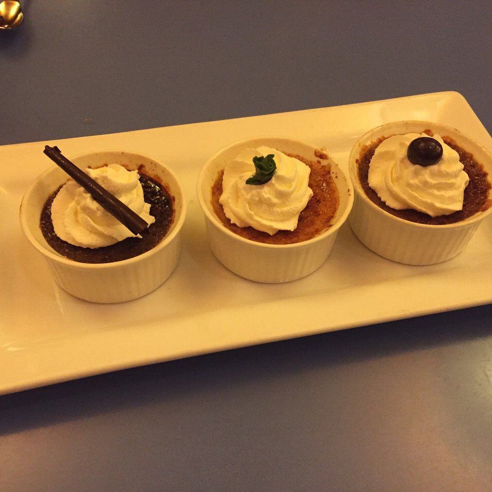 Mia Restaurant - Trio creme brûlée - Asian Fusion Near Me - Ithaca, New York Mia Restaurant - Trio creme brûlée - Asian Fusion Near Me - Ithaca, New York