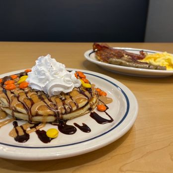 IHOP - NEW REESE'S PIECES Pancakes - (Short Stack) combo. - Breakfast & Brunch Near Me - Rehoboth Beach, Delaware
