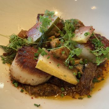 The Optimist - Scallops and braised beef with pickled watermelon. - Seafood Near Me - Atlanta, Georgia